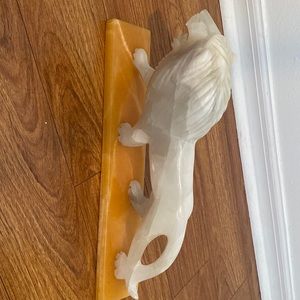 Solid marble lion statue